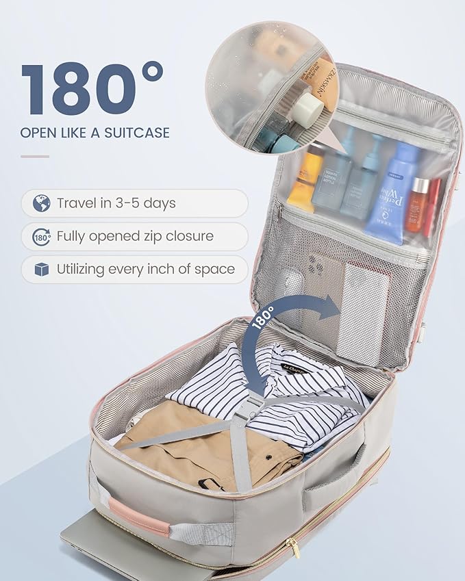 LOVEVOOK Travel Backpack for Women & Men 40L,Airline Approved Carry On Backpack Travel Essentials,TSA Carry on Luggage,Waterp