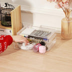Cq acrylic Clear acrylic organizers Countertop,2 Large Drawers stackable storage bins,clear storage bins for Vanity Jewelry,H
