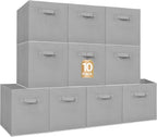 STORAGE MANIAC Storage Cubes, 13 Inch Collapsible Storage Bins with Handles, 10 Pack Fabric Foldable Bins for Organization, D