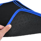 CAR PASS Faux Leather Car Mats Blue Edge Waterproof Car Floor Mats Car Carpet Mats 4 Pieces with Double Stitch Line Anti-Slip
