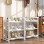 Stackable Shoe Rack, 6 Tier Metal Shoe Storage for 12-15 Pairs, Vertical Shoe Shelf for Small Space Front Door Entrance Close