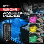 OPT7 Aura Interior Car Lights with Remote Control, Color Change, Music Sync Inside Ambient Lighting Kit, LED Light for Cars Trucks Under Dash Accessories, 4pc Single LED Strip, Easter Gifts