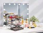 Sorbus Acrylic Makeup Organizer Set, 6-Drawer Vanity & Countertop Cosmetic Storage with Small & Wide Drawers, Black Jewel Mak