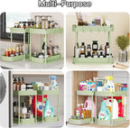 Ukeetap 2 Pack Multi-Purpose Pull-Out Storage Organizers, Under Sink Organizers and Storage for Bathroom & Kitchen, Under Cab