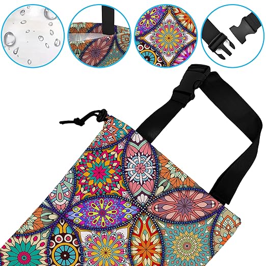 Car Trash Bag Hanging Mandala Flower Car Trash Can Waterproof Garbage Bag Hanging for Car Back Seat