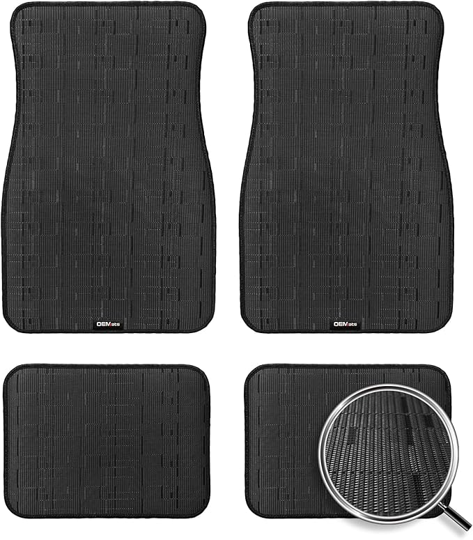 Ultra Durable Car Floor Mats, Premium PVC Coil All-Weather Automotive Floor Mats, Universal Fit with Anti-Slip Nibbs Backing,