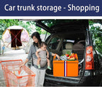 Homeve Trunk Organizer for Car, Waterproof Collapsible 3 Compartments Car Organizer, Foldable Storage for Car Accessories, Too