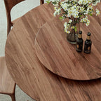 27 Inches Black Walnut Wood Lazy Susan Organizer, Solid Wooden Round Turntable, Rotating Tray for Table Top/Counter Top