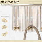 Rebee Vision Farmhouse Key Holder Wall Mount - Decorative Key and Mail Holder for Wall with Small Floating Shelf and 4 Key Ho