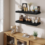 Fun Memories 32 x 12 Floating Shelves Wall-Mounted - Rustic Wood Shelf - 12 Inch Deep Floating Shelves for Wall - Large Stora