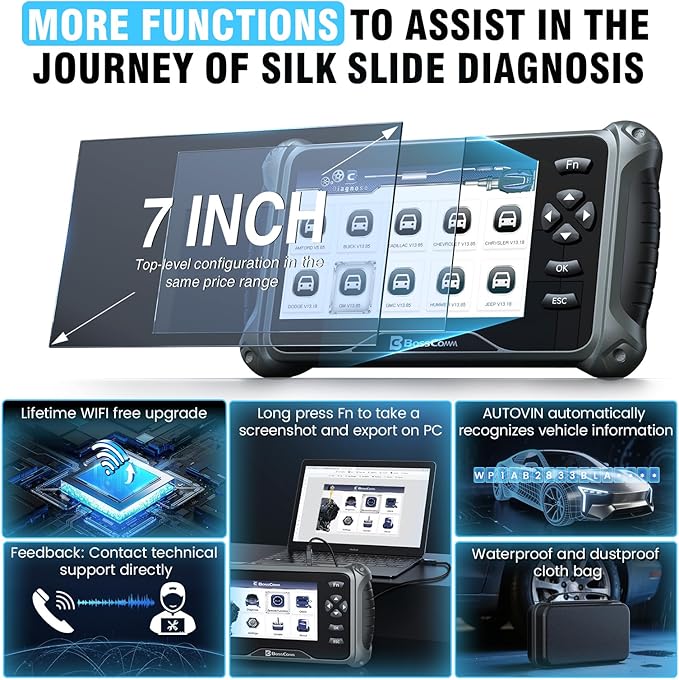 2026 BOSSCOMM IF745 OBD2 Scanner, All Systems Car Code Reader Scan Tool with 6 Resets, ABS