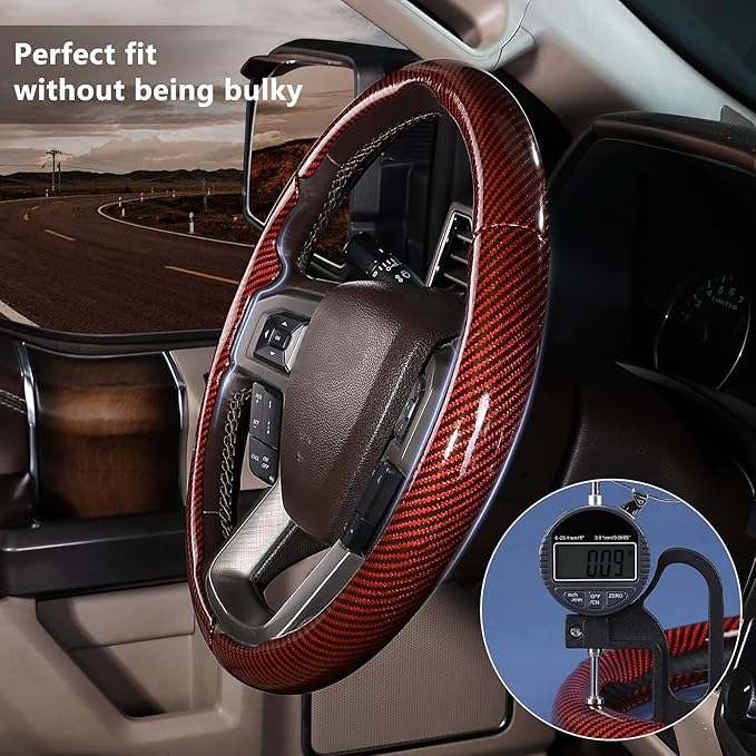 Steering Wheel Cover for Ford F150 2015-2020/ F250 2017-2022/ F350 2017-2022/ F450 2017-2022/ F550 2017-2022/ Ford Expedition 2018-2021 Steering Wheel Protector for Ford Steering Wheel Accessories