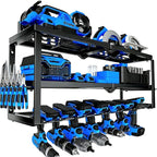 Heavy Duty Power Tool Organizer Wall Mount - 3 Tier Metal Tool Rack with 7 Drill Holders, 300LB Capacity for Garage, Workshop