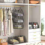 PUPPYCUTE Larger & Deeper Hanging Storage Basket, Closet Organizers and Storage, Hanging Shelves Wire Baskets for Clothing Sw