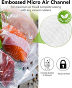 AENTGIU 300-Count Food Vacuum Sealer Bags 8 x 12 inch, Thick BPA-Free Sous Vide Bags Compatible with Most Vac Machines, Food 