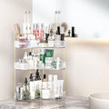 Makeup Organizer Countertop 3 Tier, Corner Bathroom Countertop Organizer with Toothbrush and Makeup Brush Holder, Corner Vani