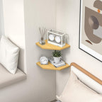 Corner Shelf Wall Mount, Floating Corner Shelves, Set of 2 Corner Wall Shelf Organizer, Rustic Wood Wall Storage Display Shel