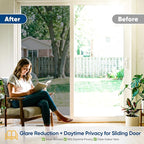 SUNBABY Window Tint for Home: UV & Heat Blocking One Way Privacy Film, Daytime See Out Not in Reflective Mirror Film, No Adhesive Static Cling for Glass Doors, Includes 3 Tools, Black, 29.5"x78.7"
