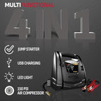 Schumacher Electric 800A Car Battery Jump Starter and Portable Power Station, 4-in-1 Solution, 150-PSI Air Compressor,