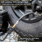 JACO Lightning S2X Tire Inflator Hose Extension Self Locking Nozzle | Patented Lock-on Air Hose Adapter for Tire Pumps (Open Flow)
