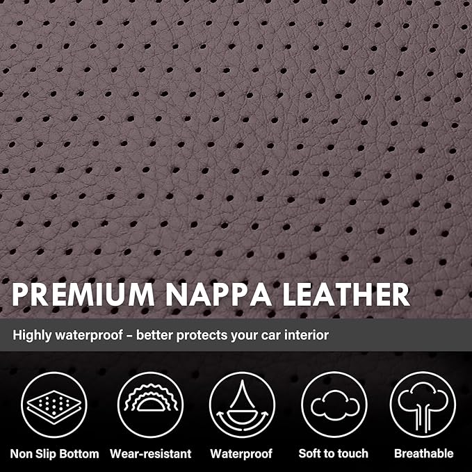 Coverado Chevy Silverado Seat Covers, Leather Car Seat Covers Custom Fit for Chevy Silverado GMC Sierra 2014-2018 1500, 2015-