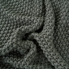 Chunky Cable Knit Throw Blanket Lightweight Grey 100% Organic Cotton Blanket for Sofa Couch Bed Baby Nursery, Rustic Shabby C