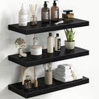 Fun Memories Floating Shelves for Wall 24 Inch Set of 3, Farmhouse Floating Shelves with Invisible Heavy Duty Bracket, 10 Inc