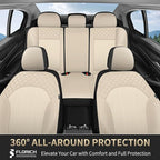 FLORICH Front Seat Covers Leather & Mesh Automotive Seat Protectors 2 Pack Breathable Car Seat Cover Spill-Proof Auto Seat Co