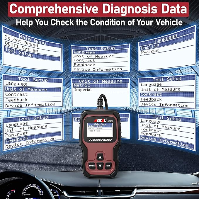ANCEL JP700 JOBD OBD2 Japanese Car Scanner, JDM Automotive Code Reader Check Engine Light OBDII Diagnostic Scan Tool Fits for