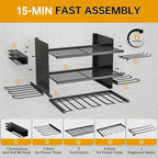 Power Tool Organizer Wall Mount, 3 Layer 8 Drill Holder Tool Shelf Storage Rack for Garage Organization, Birthday Gifts for H