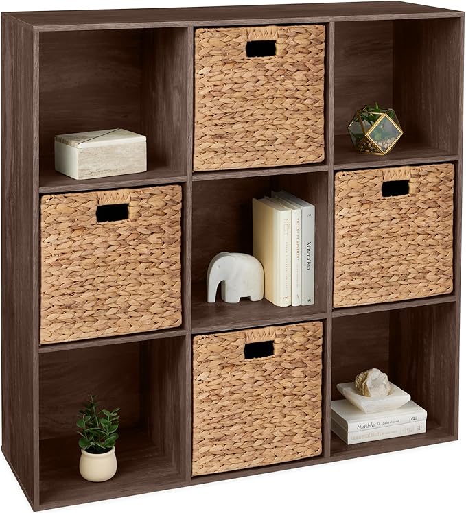 Best Choice Products 9-Cube Storage Organizer, 13.5in Shelf Opening, Bookcase, Display Shelf, Customizable w/ 3 Removable Bac