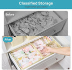 Vtopmart 12 Pack Baby Clothes Organizer, Dresser Drawer Organizer for Baby Clothing, Foldable Fabric Closet Drawer Storage Bi