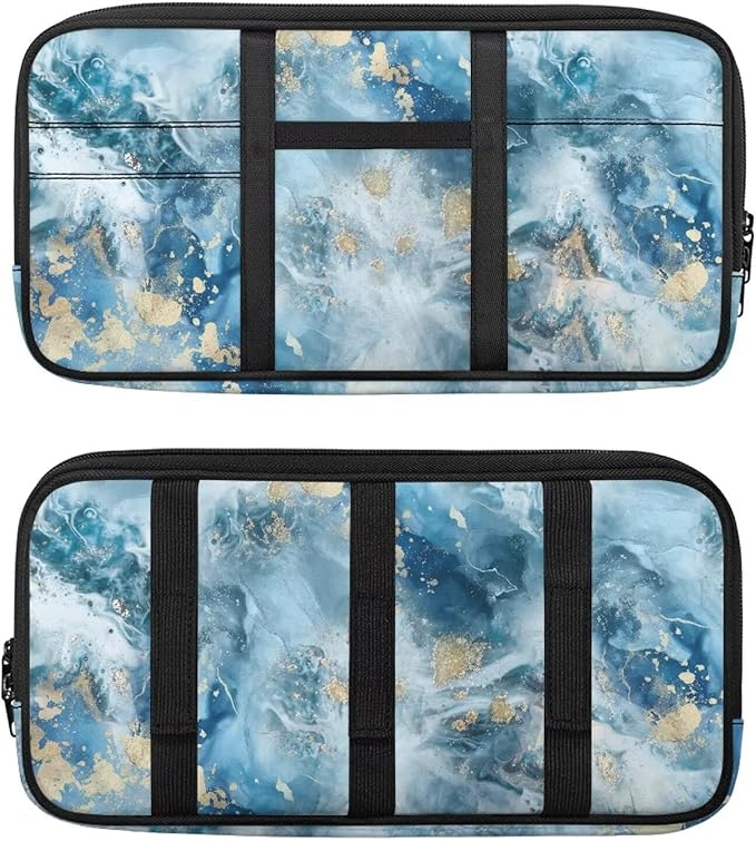 Blue Marble Car Sun Visor Organizer Auto Interior Accessories Car Storage with Card Holders Multi-Pocket Visor Organizer Storage for Car/SUV/Truck with Pockets Easy to Clean