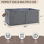 Large Fabric Storage Basket,3 Pack Collapsible Closet Organizers and Storage,Storage Bins for Clothes,Toys,Shelves,18"×11"×8"