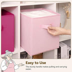GRANNY SAYS 11 Inch Cube Storage Bins, Cube Storage Organizer, Fabric Collapsible Storage Bins with Handle, Storage Cubes for