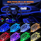 Interior Car LED Strip Lights with Wireless APP and Remote Control, RGB 5 in 1 Ambient Lighting Kits with 236 inches Fiber Optic, 16 Million Colors Car Neon Lights, Sync to Music