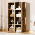 COMHOMA 8 Wood Cube Storage Organizer with Open Back and Removable Back Panels, 11In Brown Cube Storage Bookshelf, Cubicle Sh