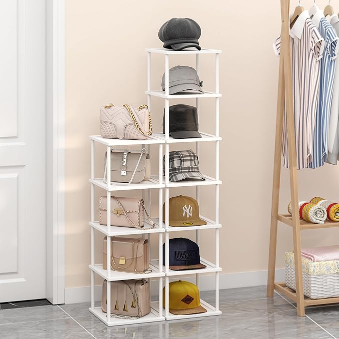 MHXW SXPN Bamboo Free Standing Shoe Rack Shelf Multi Tier Tall Wooden Stackable Shoes Rack Organizer for Closet Front Door En