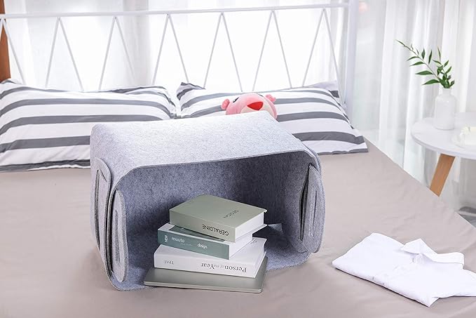 Storage Basket Felt Storage Bin Collapsible& Convenient Box Organizer with Carry Handles for Office Bedroom Closet Babies Nur