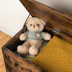 HOOBRO Toy Box, Retro Wooden Look Storage Chest with Safety Hinge, Entryway Storage Bench Supports 220 lb, 39.4 x 15.7 x 18.9