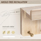 Rebee Vision Farmhouse Key Holder Wall Mount - Key and Mail Holder for Wall with Mini Floating Shelf and 4 Key Hooks - Perfec