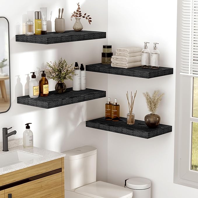 Vivelove 55 Inches Floating Shelves Wall Mounted, 10" Deep Wall Shelves for Bedroom, Bathroom, Living Room, Kitchen, Office, 