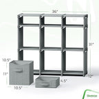 Cube Storage Organizer with Storage Bins Included - The Perfect Closet Organizers and Storage Solution. Includes 9 Storage Cu