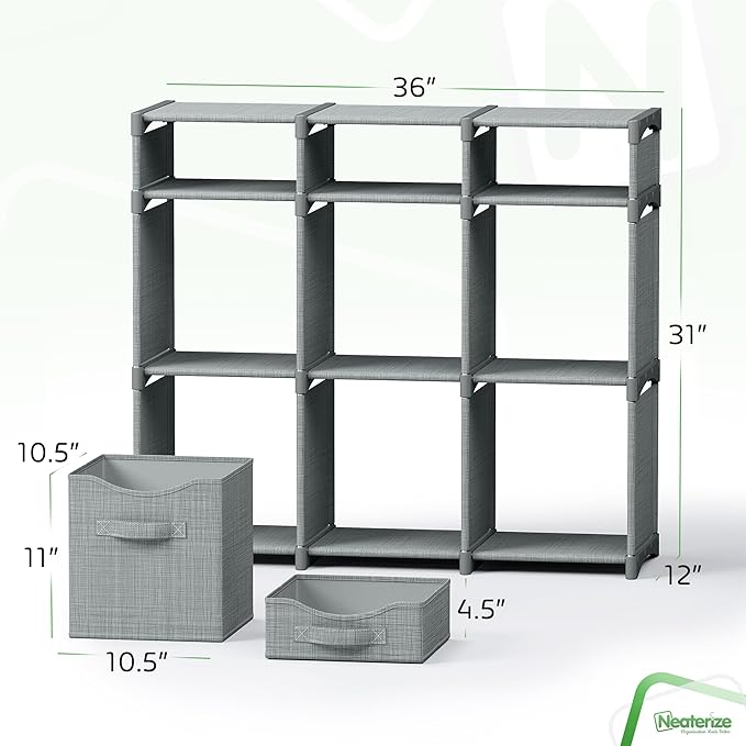 Cube Storage Organizer with Storage Bins Included - The Perfect Closet Organizers and Storage Solution. Includes 9 Storage Cu