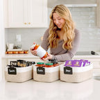 NaturalCozy 13.5”x8.5”x5.5” Storage Baskets for Shelves 3 Pack | Cotton Rope Woven Small Baskets for Organizing | Small Stora