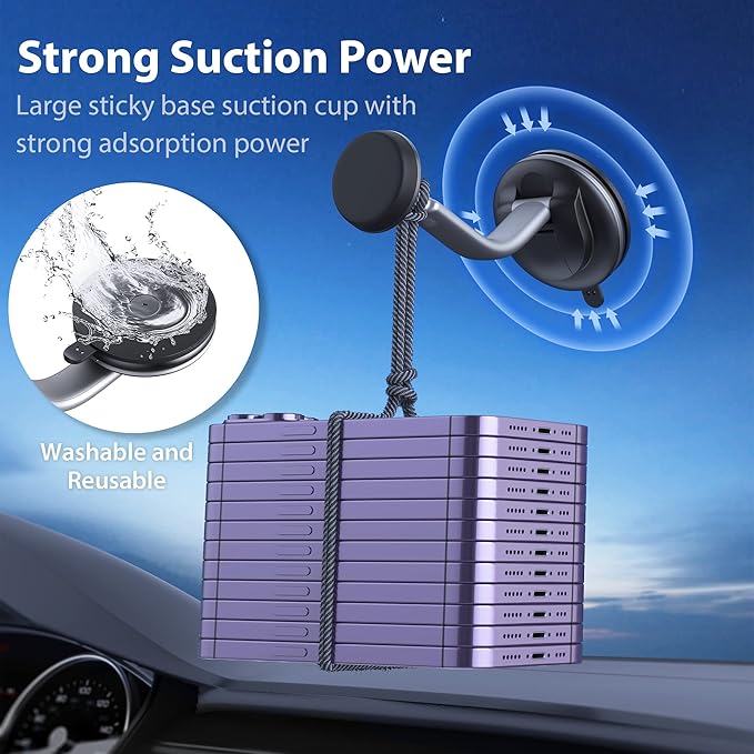 Magnetic Phone Holder for Car, [ Powerful Magnets & Military-Grade Suction] Car Phone Holder Mount Dashboard Windshield Cell Phone Holder Phone Stand for Car iPhone Android Automobile Cradle (Gray)