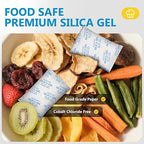 Moisture Absorbers – 100 Gram 16 Packs Silica Gel Packets Food Grade Silica Packets with Color Indicating, Premium Desiccant 