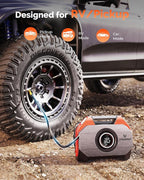 ETENWOLF Vortex S6 Tire Inflator Portable Air Compressor for Heavy-Duty Vehicles, Cordless Air Pump for Car & Inflatables with 19200 mAh Battery, 100% Duty Cycle & Dual Cylinder Bike Pump, Dark Cyan