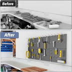 WALMANN 6-Pack 12"x16" Metal Pegboard Panels for Garage, Tool Organizer Pegboards for Pegboard Hooks - Compatible with 1/8" &