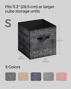 SONGMICS Storage Cubes, 10.2 x 10.2 x 11 Inches Non-Woven Fabric Bins with Double Handles, Set of 8, Closet Organizers for Sh